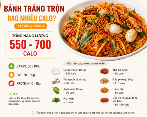 Bánh tráng trộn bao nhiêu calo?