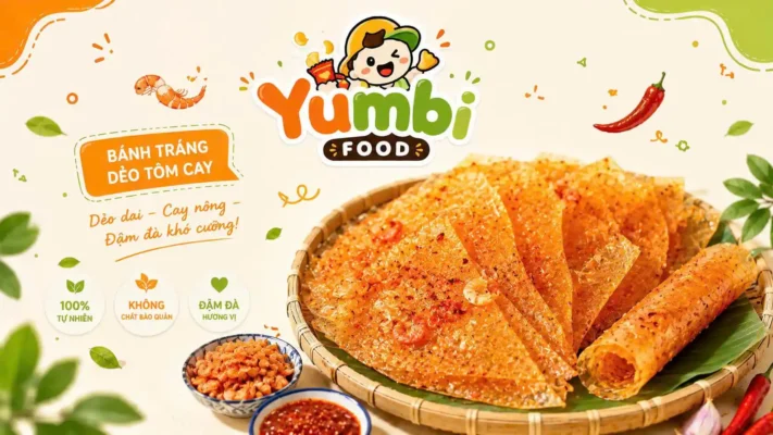 bánh tráng dẻo tôm cay